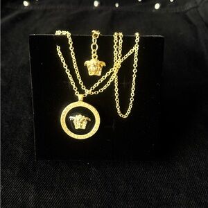 Gold-Tone Medusa Pendant Necklace with Gift Box – Fashion Jewelry